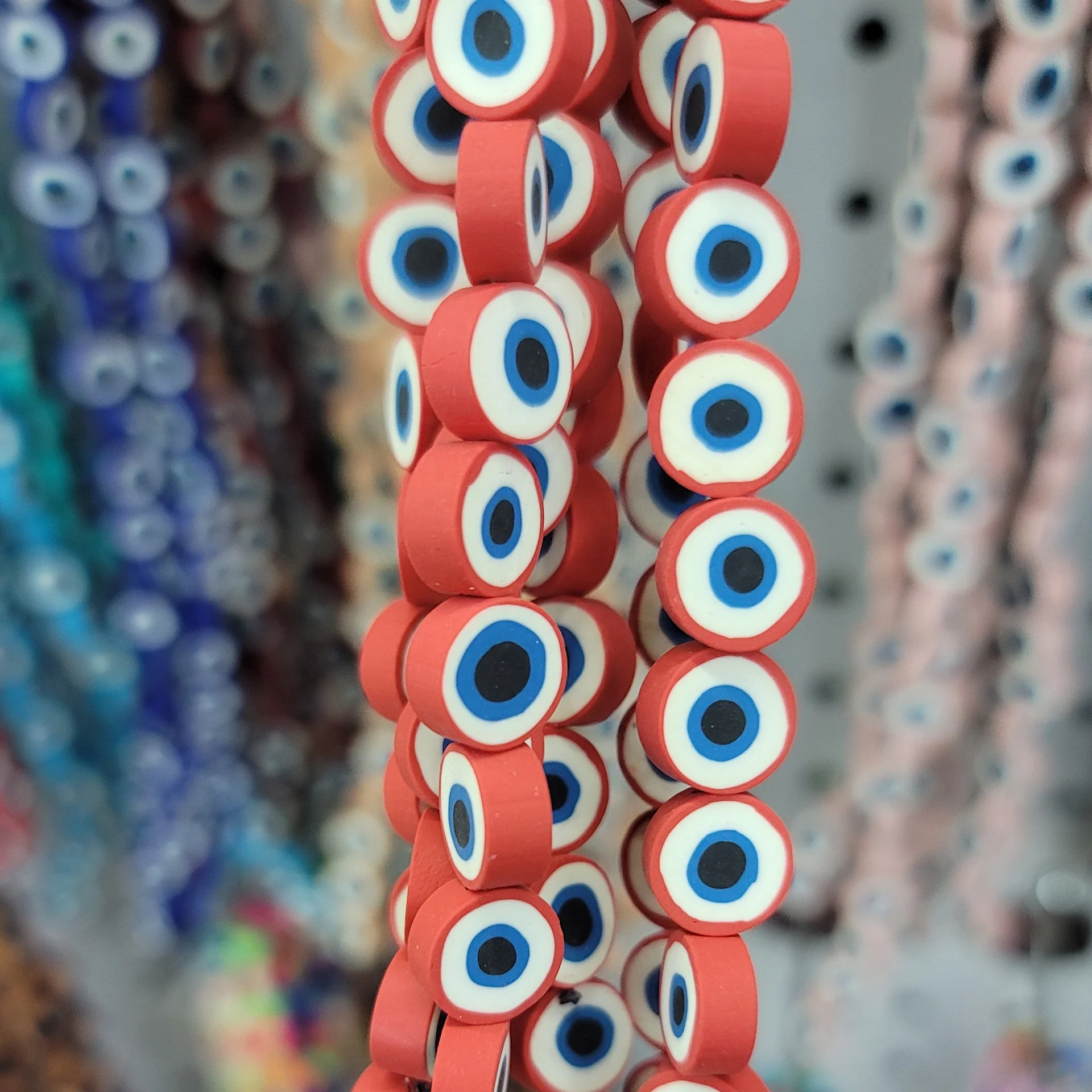 new shape 10mm soft clay beads high quality Eye Pattern polymer clay beads for jewelry making