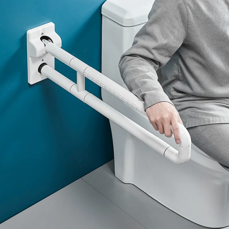 Elderly disabled decorative safety foldable handicap u shape wall mounted stainless steel folding handle grab bars for bathroom