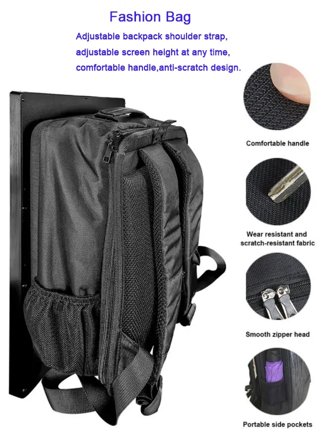 21.5 Inch Backpack Type Mobile Digital LCD Billboard Outdoor Advertising Video Player Android Capacitive Touch Human Walking SDK