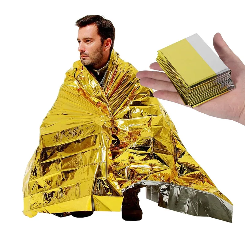 Pet Material Gold Waterproof Outdoor Disposable Emergency Blanket First Aid Foil Survival Rescue Insulation Blanket