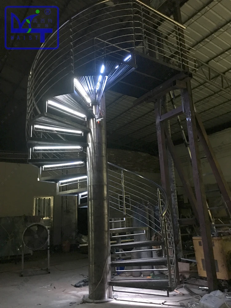 LED grille spiral safety rails stairs with outdoor form Maist of  China manufacture
