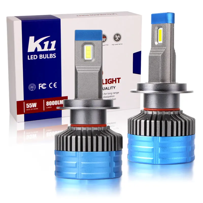 New csp custom car light H7 H11 high power led headlight bulb 6000K 55W car light accessories 9005(HB3) car lighting system