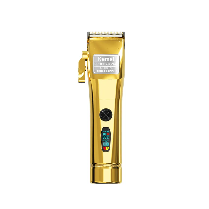 Kemei Профессиональный Золотой машинка для стрижки волос KM-2850 + PG Аккумуляторная Мужская парикмахерских