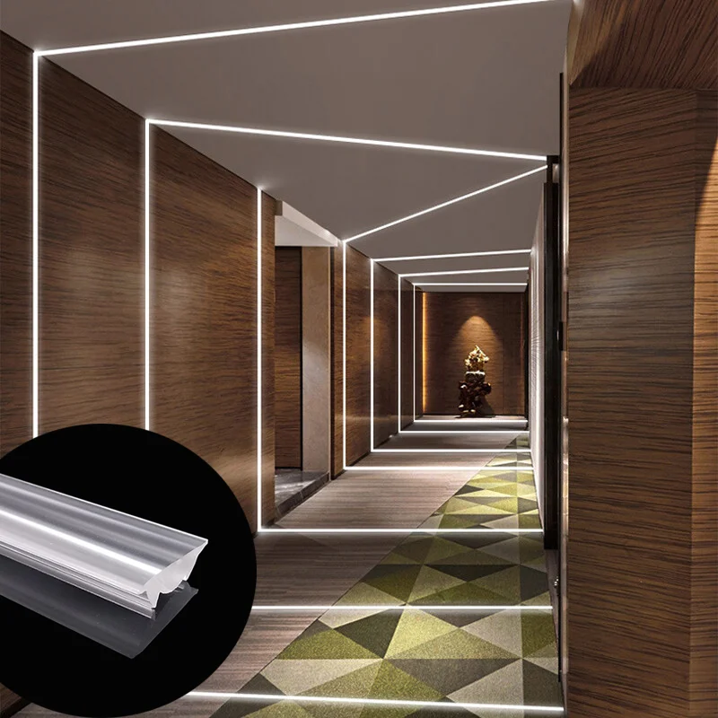 High Quality Transparent LED Extrusion Aluminum Profile Plastic PMMA 90 degree Linear Lens LED Lighting Len With Emboss Effect