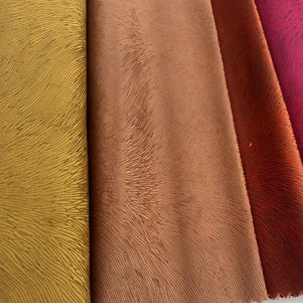 Luxury soft cover burnout 100 polyester holland velvet sofa fabrics for bag home textile