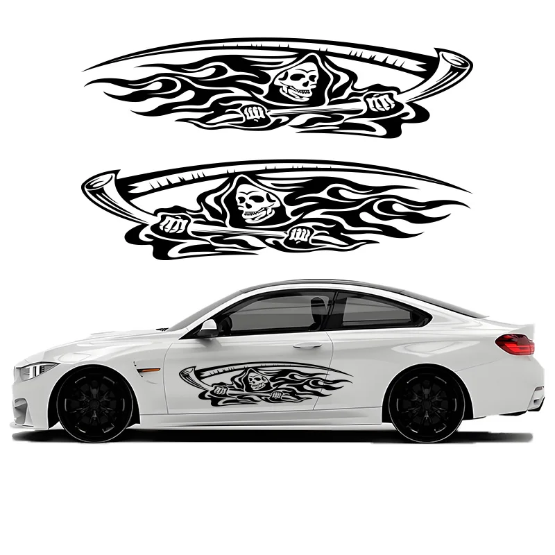 Стильные автомобильные аксессуары темная смерть тотемные декоративные полосы виниловые наклейки для боковой двери кузова автомобиля