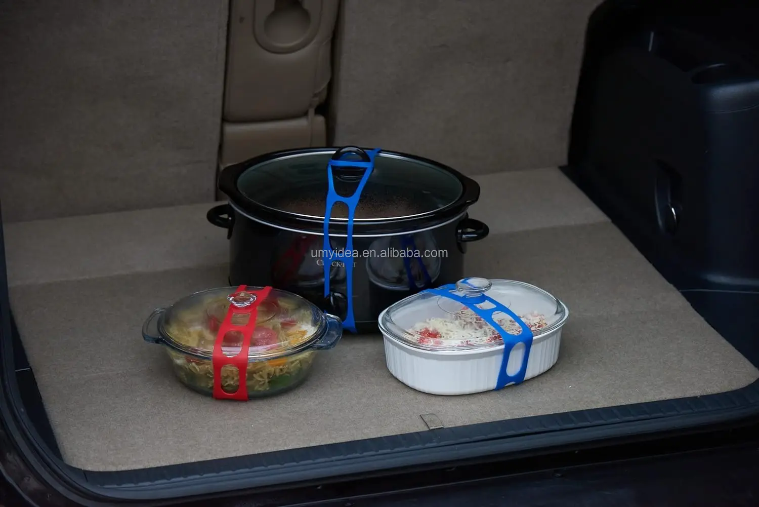 Camping Travel Reusable universal lid securing strap silicone rubber Cover Lid Latch