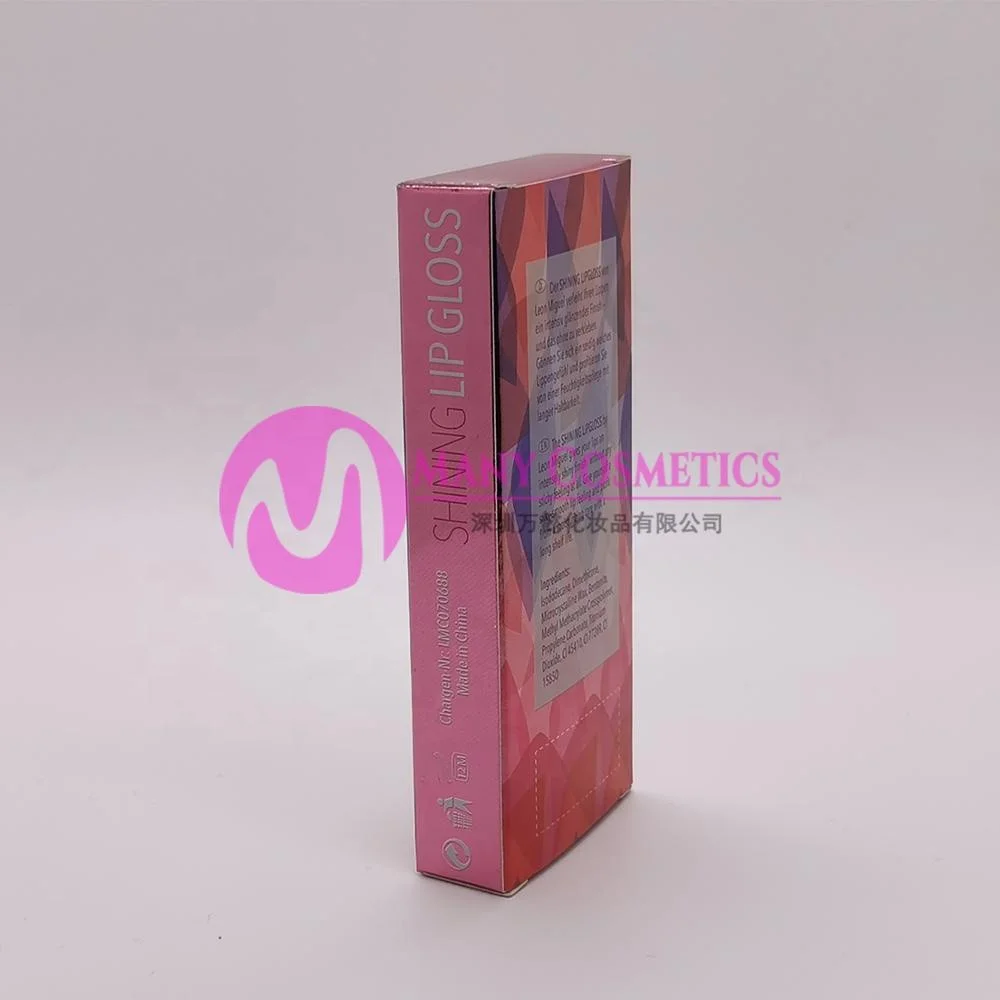  Упаковочная бумажная коробка складная плоская упаковка для губной помады с блестящим ламинированием CMYK косметики Индивидуальная