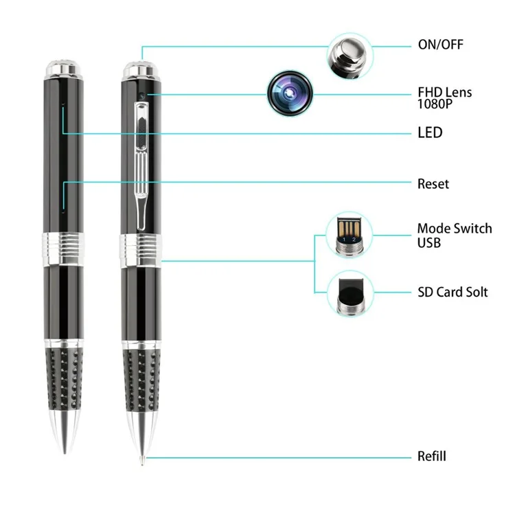 1080P (not wifi) Spy Pen Camera Audio Video Recorder P2P Cam Mini DV Hidden Camera Pen