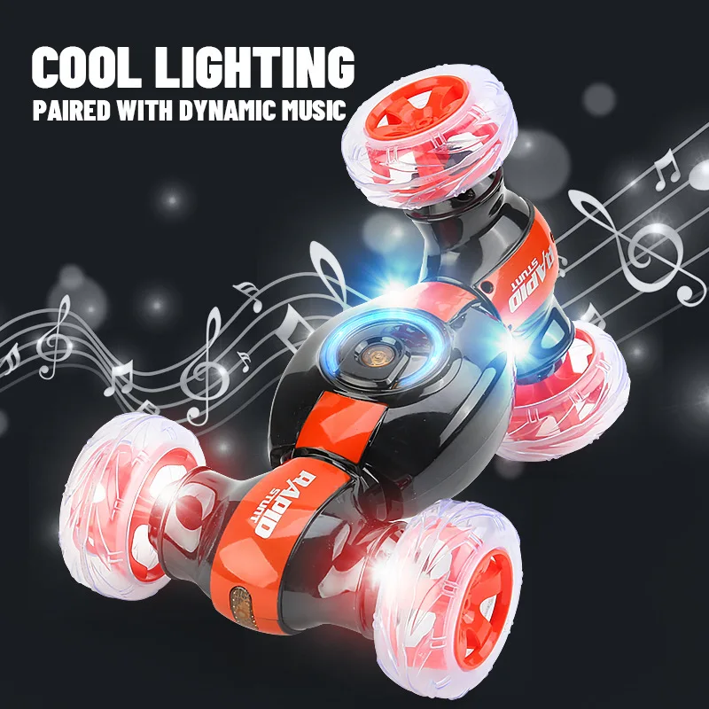 Hot Double Sided Remote Control RC Racing Rolling Tumbler Stunt Car 360 Degree Rotating Spin BO RC Twist Toy With Light