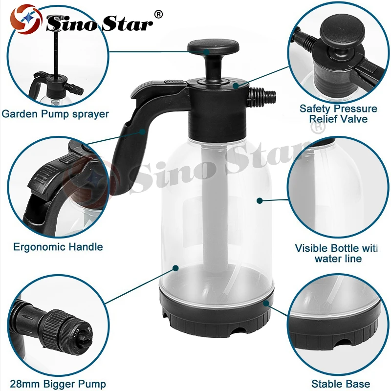 2 Liters High Quality Professional Portable Garden Hand Pump Pressure Water Sprayer Bottle