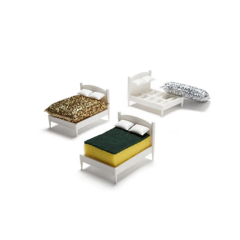 Creative cleaning cloth sponge small bed bed shape cleaning cloth storage rack kitchen drain storage rack