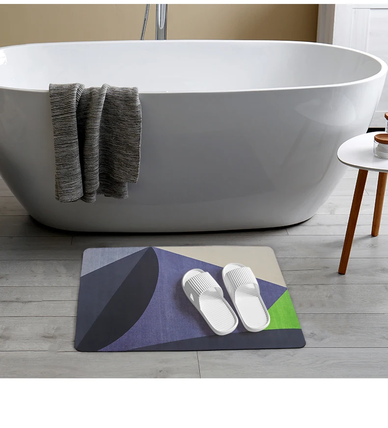 New Fashion Super Absorbent Diatom Mud Washing Natural Rubber Non Slip Floor Mat Door Mat Bathroom Mat