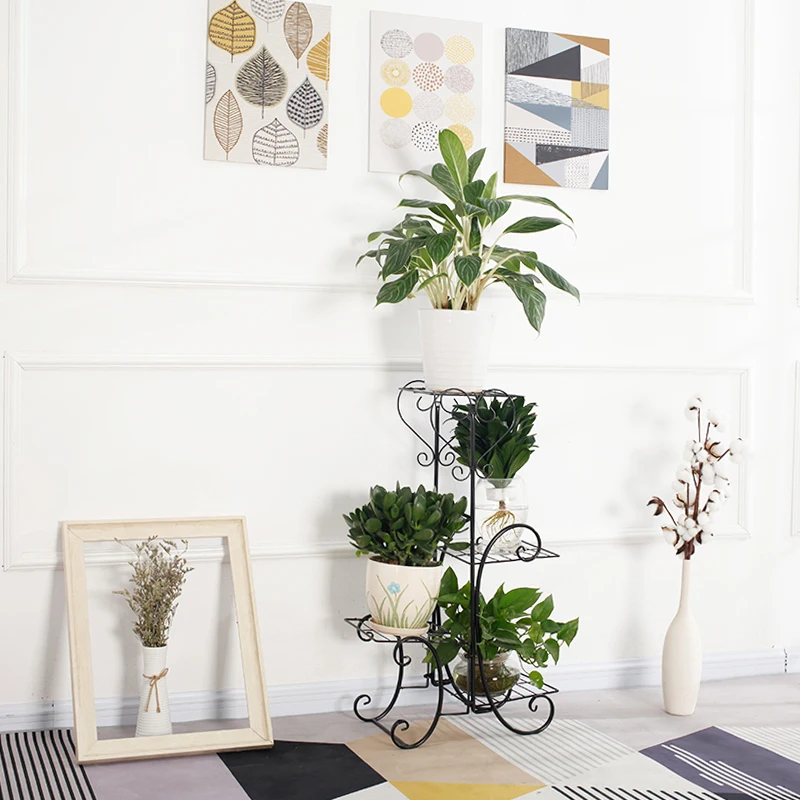 White fashion wedding flower metal plant shelf indoor succulent pot stand