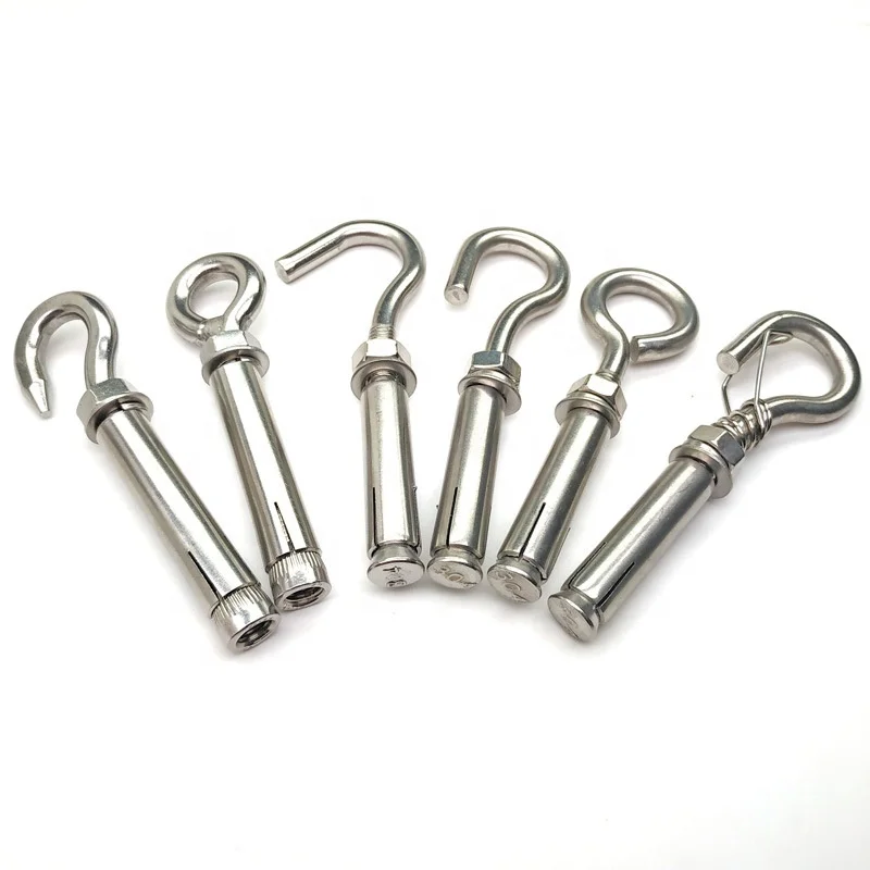 Concrete Wall Hook 304 Stainless Steel Expansion Hook Heavy Duty Open Cup Hook Expansion Bolts for Concrete wall