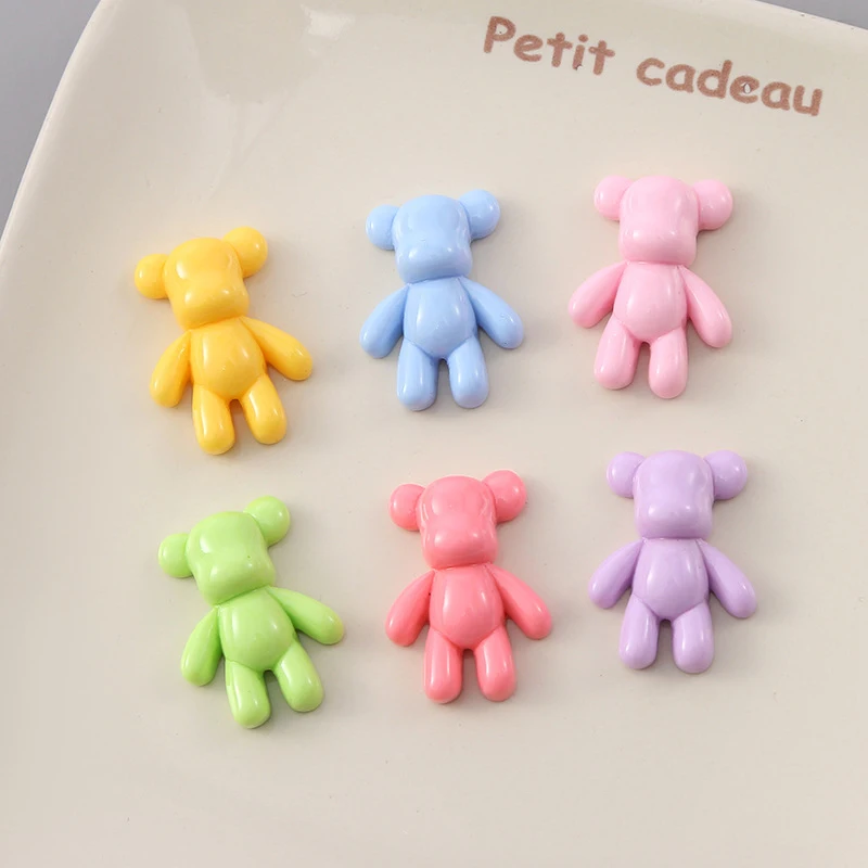 Cartoon Violent Bear Peach Heart Cream Glue Mobile Phone Shell Accessories Pencil Box Mirror Handmade Jewelry DIY Materials