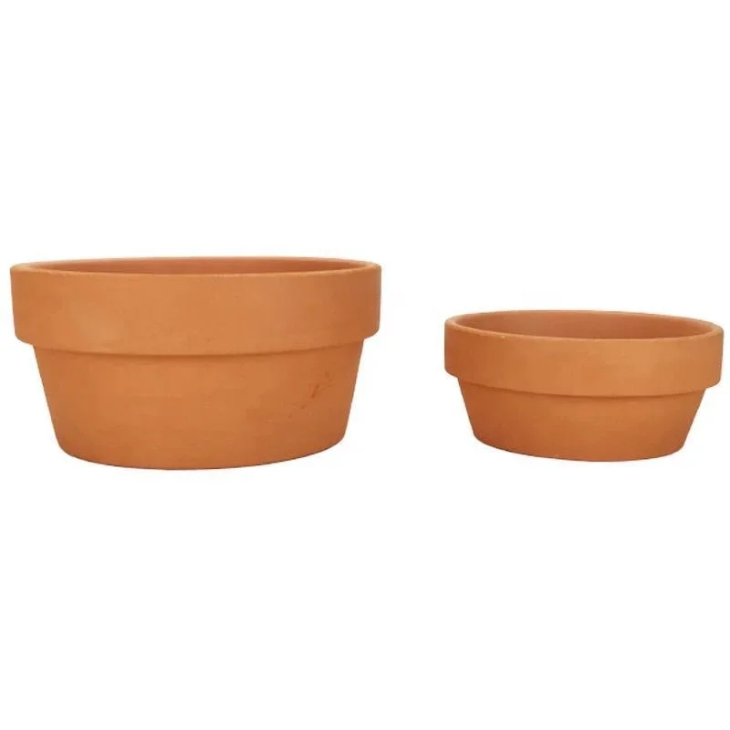 2022 new hot selling low price high quality large red pottery flat flower pot root shallow plant pot wholesale
