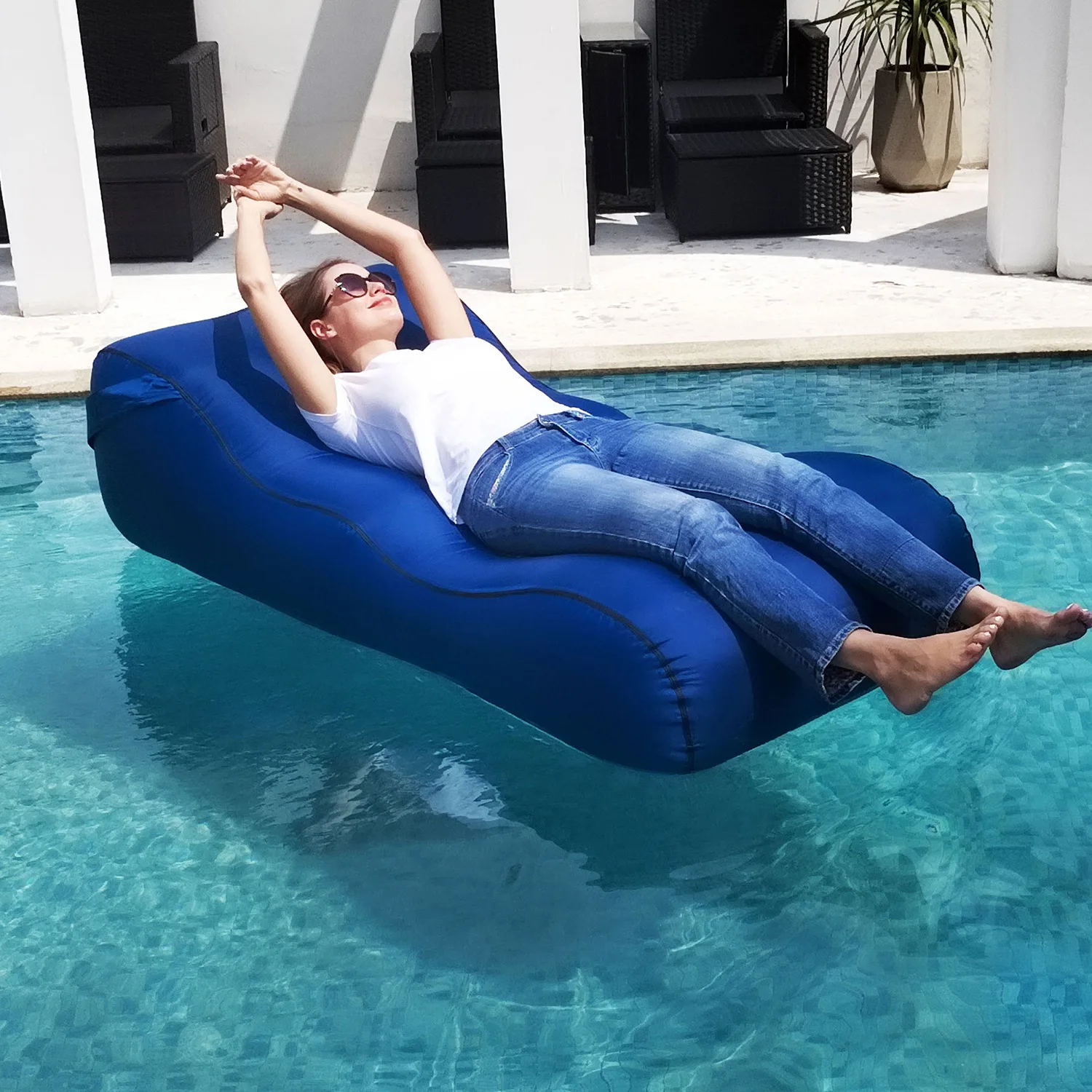 High Quality Air sofa Lay Bag Recliner Inflatable Couch Lounger Camping Air Mattress Sofa Beach Sleeping Lazy Bag