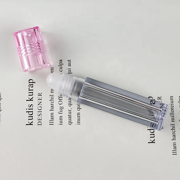 
Custom Logo Clear Lip Gloss Tubes Packaging Private Label Rose Wand Square Tube Container with Applicator 