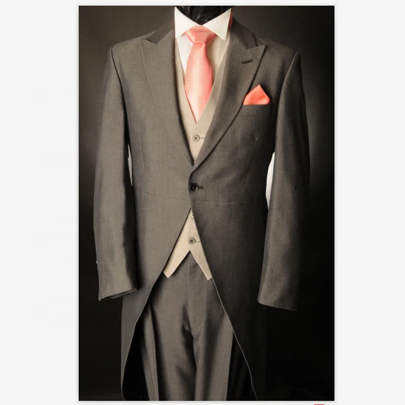 Мужской черный костюм с хвостом из двух предметов для свадебного костюма ASCOT