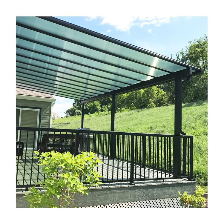 Heavy duty translucent roof system aluminum frame covered garden rv carport hardtop polycarbonate board canopy