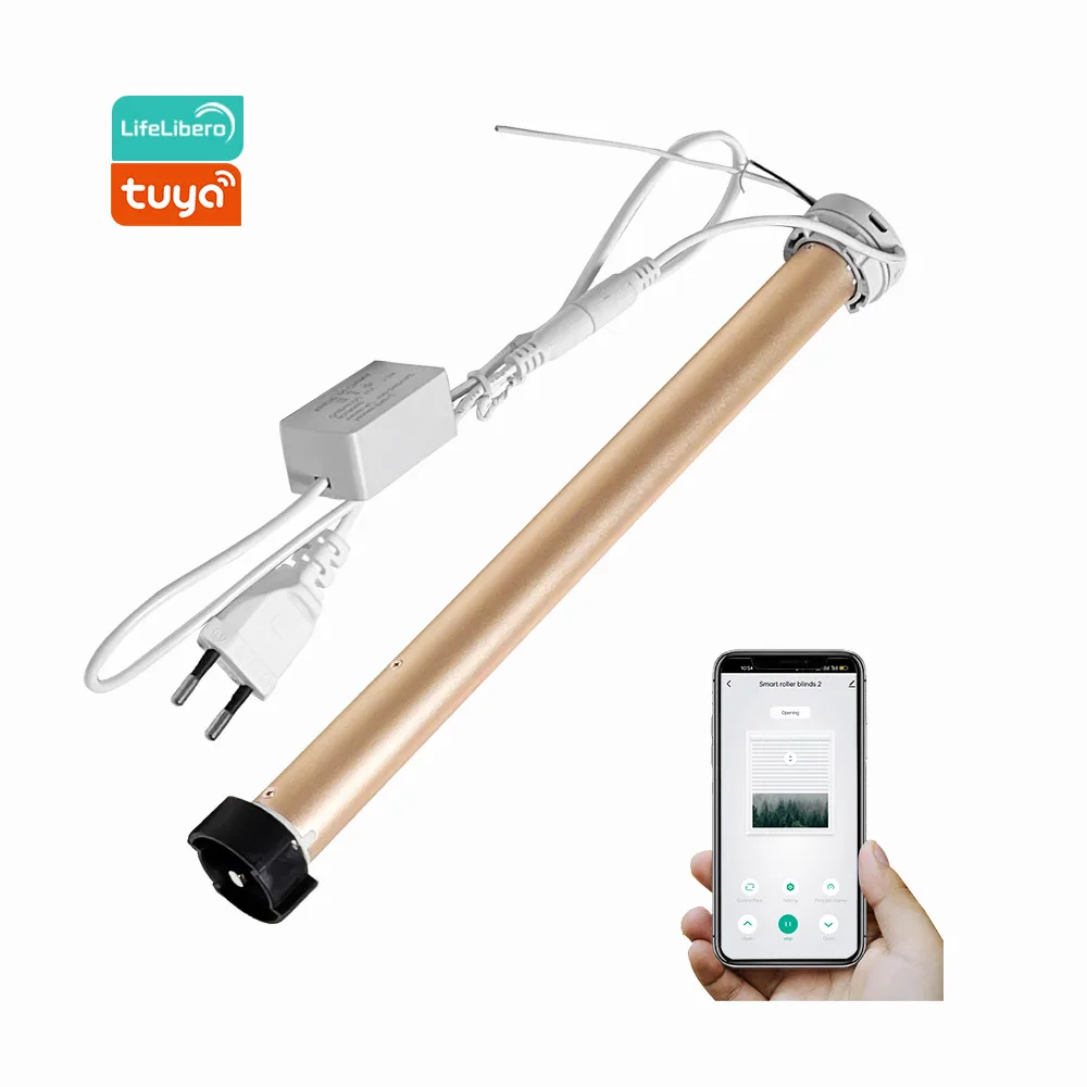 LifeLibero Tuya Wifi EU Support Angled and Trapezoid Motorized Shade Blinds Smart Home Curtain Cornice Alexa Google Remote