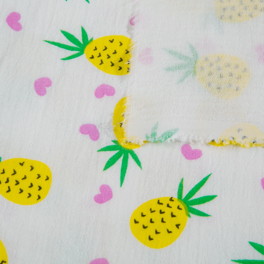 Newest Design High Quality 100% Cotton Plain Weave Double Layer Use Printed Gauze Fabric For Baby Dressing