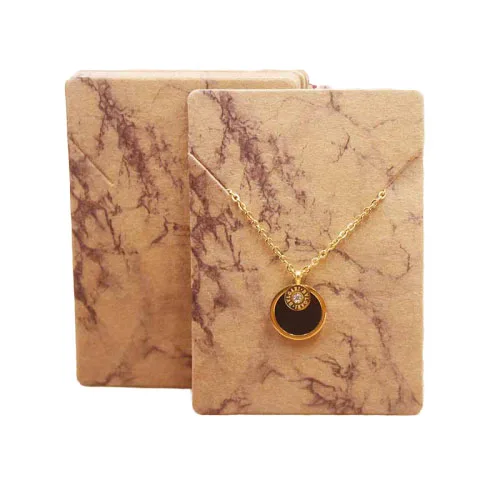 Custom Printed Necklace Display Cards Luxury Cheap Kraft Paper 5x7cm Jewelry Display Card