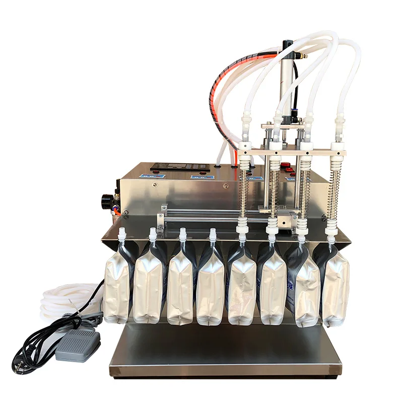 Настольная машина для розлива сока с 4 насадками, разливочная машина с несколькими насадками, наполнитель для жидкости, стоячий мешок для розлива молока