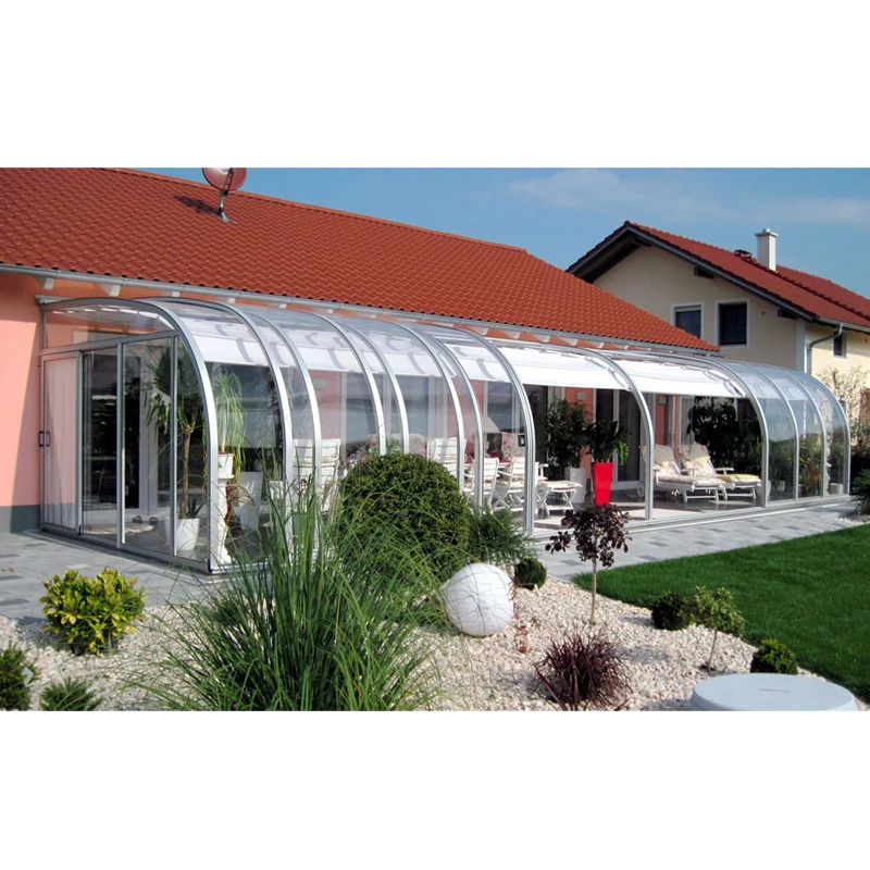 aluminum retractable pergola glass sunroom/ free standing sunroom