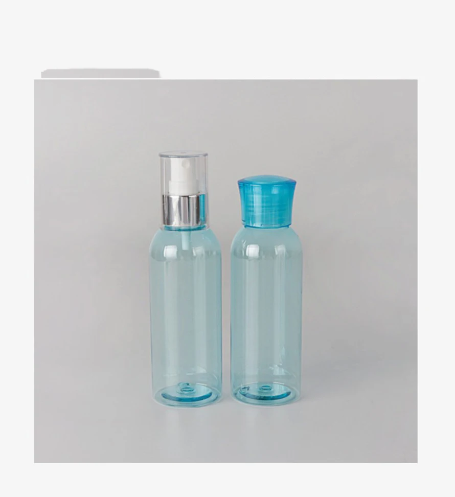 
China manufacturer 100ml 150ml PET hand wash liquid toner use sprayer colorful cap plastic face mist spray bottle 