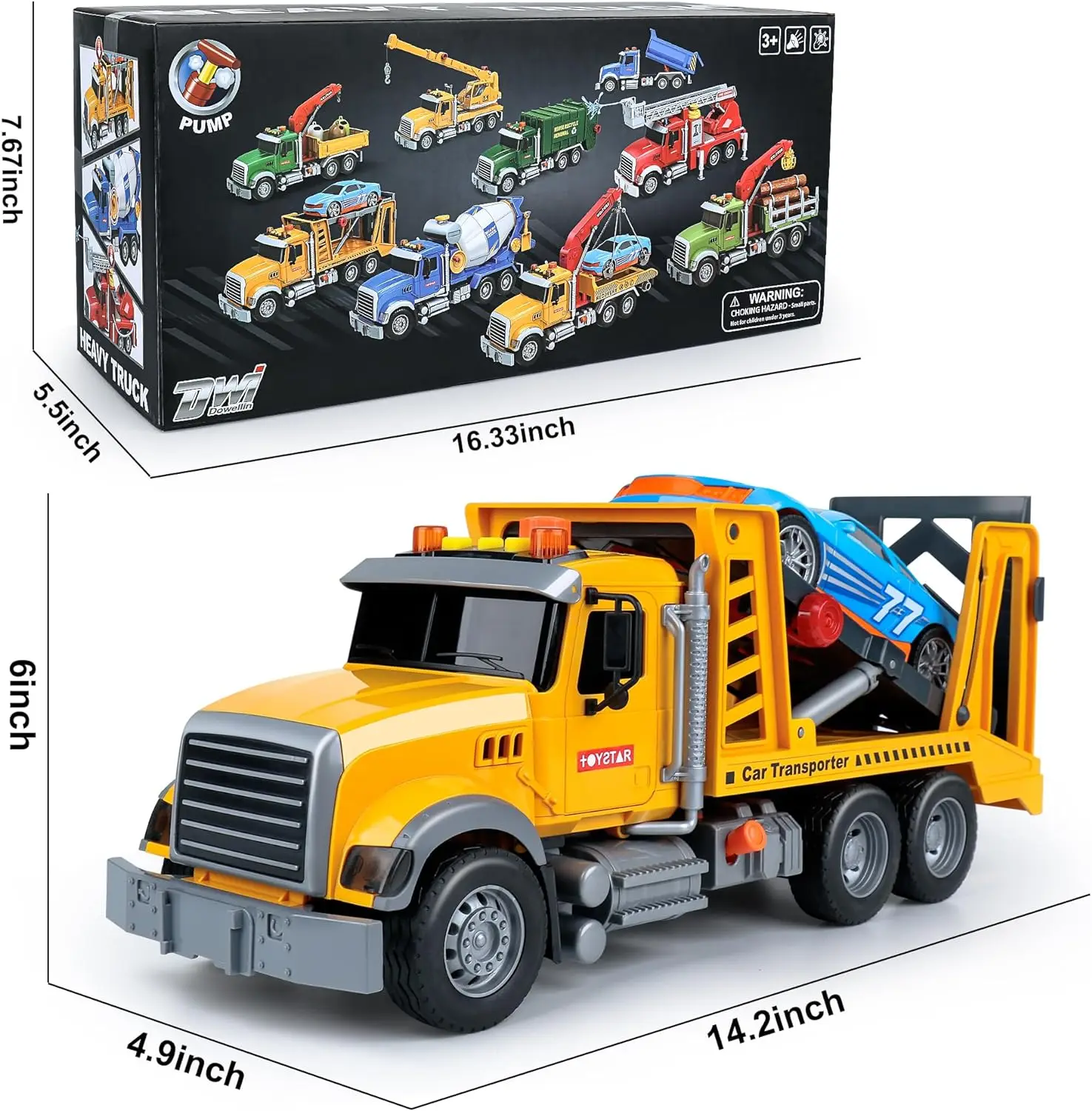 Toy Truck Transport Cars City Vehicles Toys Kids Toys Car Boys gift Toddlers Friction Power Set Push and Go Play Vehicles