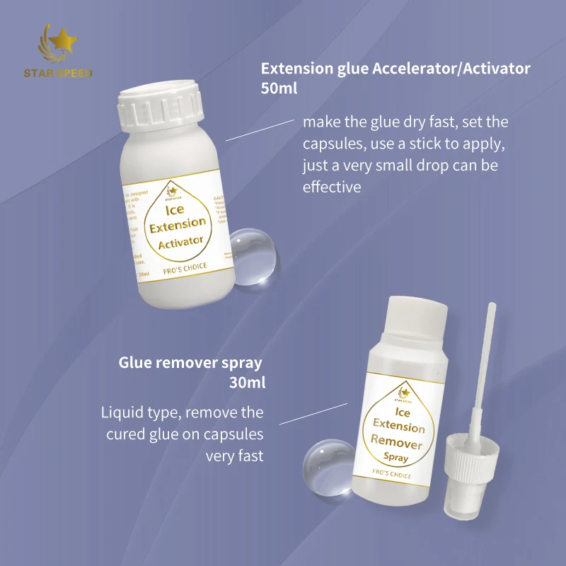 Super Dry fast Cyanoacrylate Adhesive activator hair ice hair extension tools  activator custom human hair extension activator