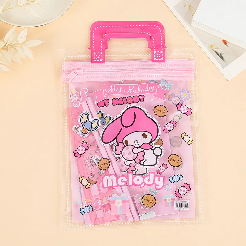 Stationery set elementary school student gift box creative cartoon PVC stationery bag pencil case cartoon stationery set