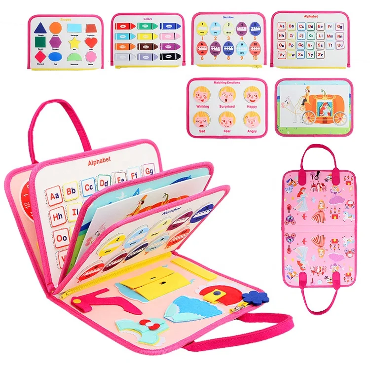 New Toddlers Busy Board   Sensory felt learning Board Montessori Toys