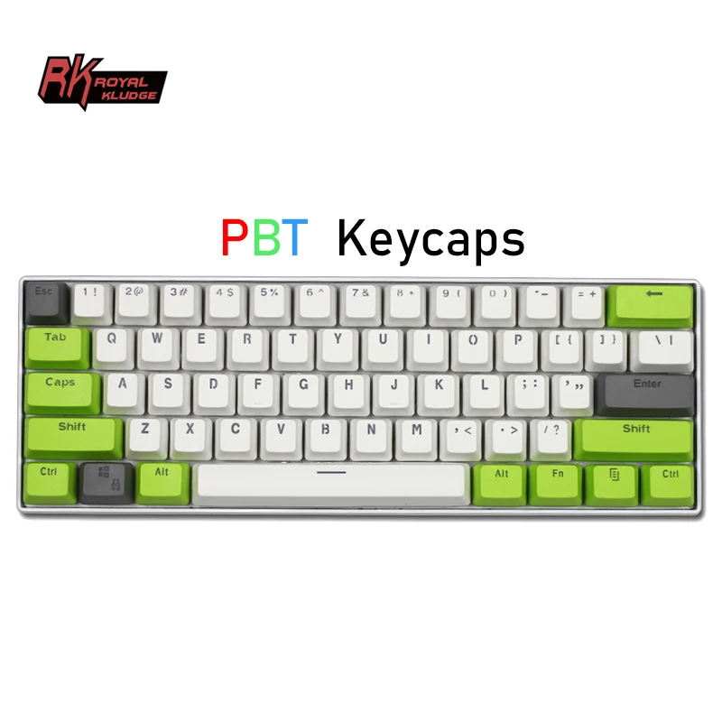 Royal Kludge rk61 custom 61 60% 60 doubleshot keycap set purple gaming pbt keycaps for mechanical keyboard