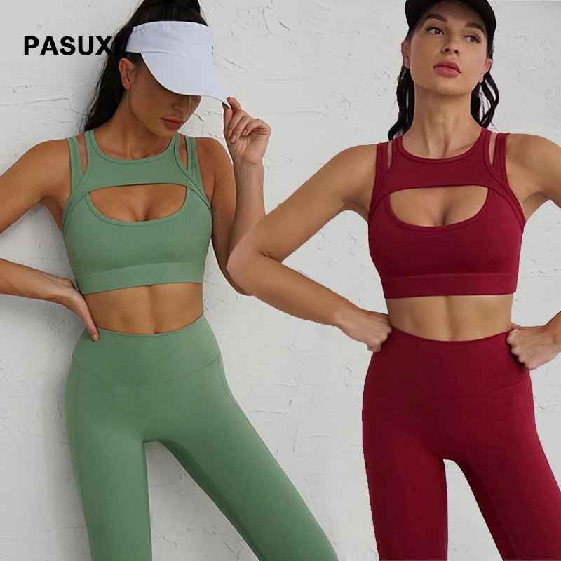 PASUXI Custom Gym Fitness Sets Sports Bra Suit High Waist Leggings Tracksuit Seamless Yoga Set Gym Clothing For Women