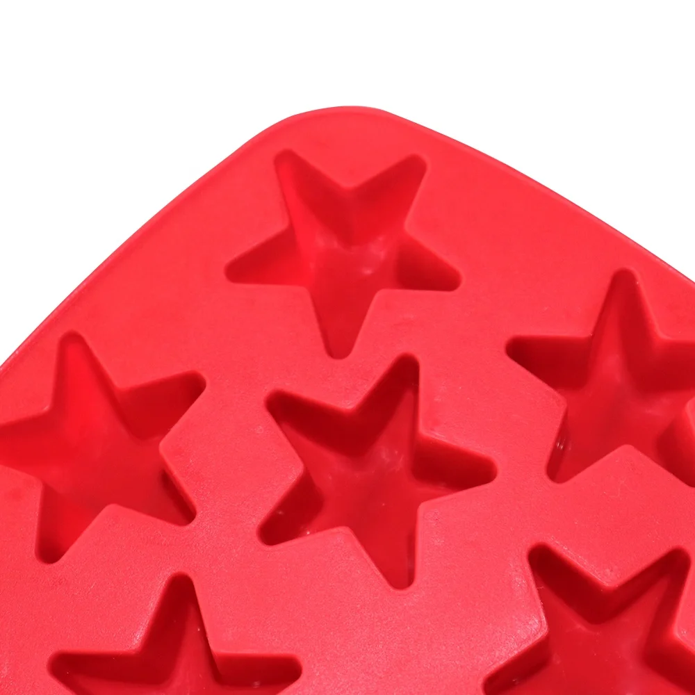 Customized food grade star shaped design silicone ice cube tray mold