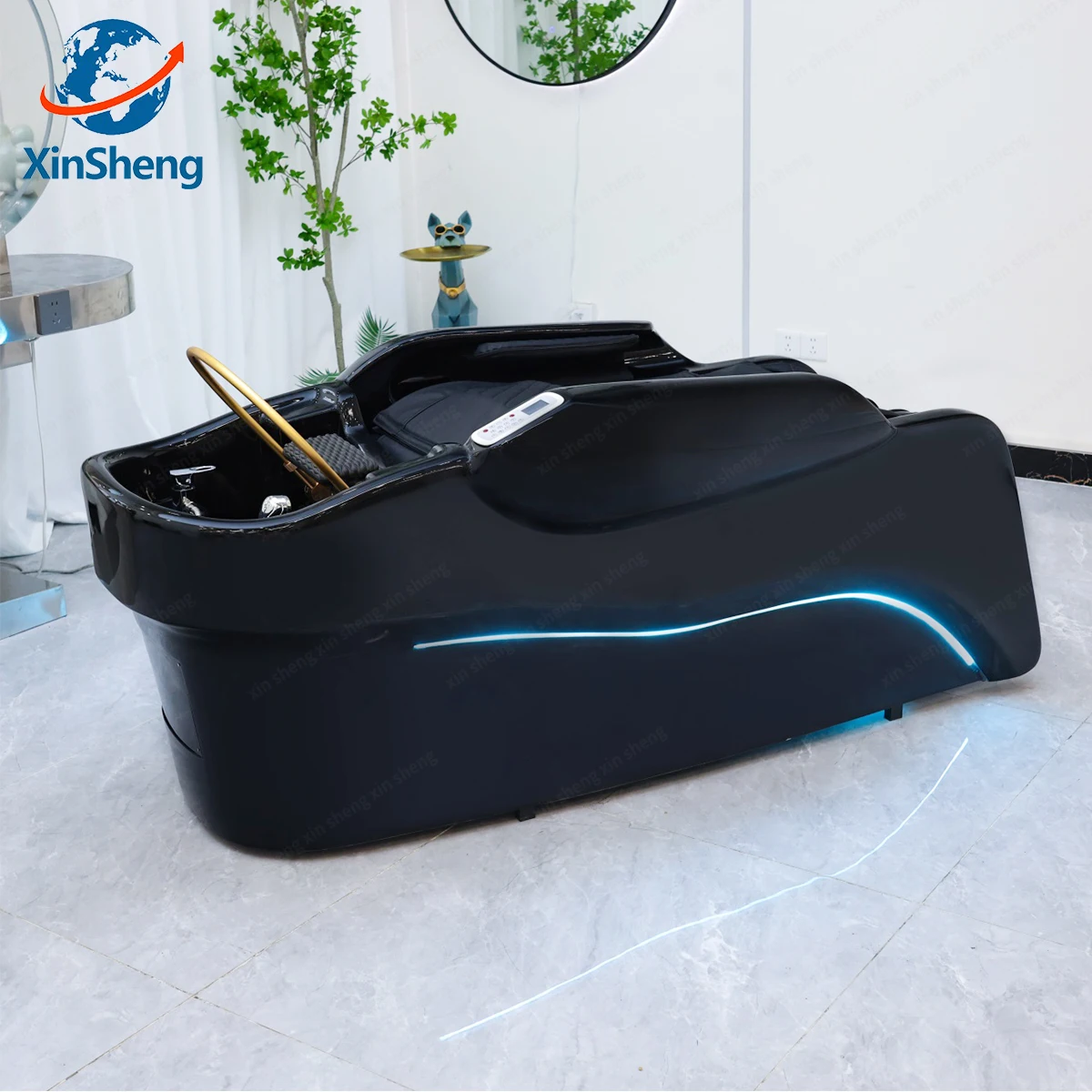 Salon Furniture Head Spa Water Therapy chair Shampoo And Massage Bed With Sink Barbershop Salon Ceramic Wash Basin Shampoo Beds