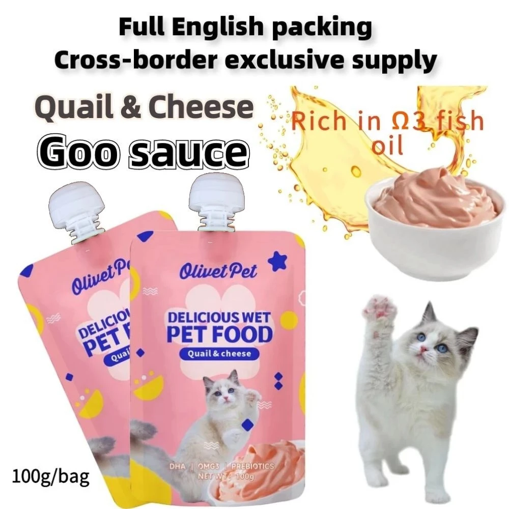Высококачественная упаковка для соуса закусок домашних животных жидкая смесь влажной пищи с питательным подпиточным соусом из тунца и икры Goo