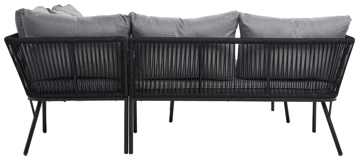 YOHO Outdoor garden Furniture Rope Aluminum Frame Sofa Set couch conversation corner sectional sofa with cushion