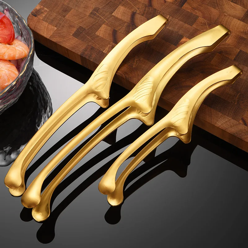 Stainless Steel Food Clip BBQ Tongs Kitchen Gadgets Salad Bread Cooking Food Serving Tongs