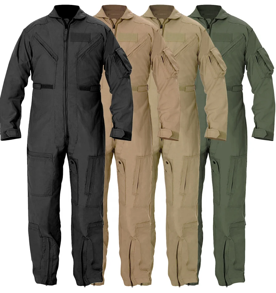 High quality mens flame retaradant nomex flight suit uniform custom military pilot coverall