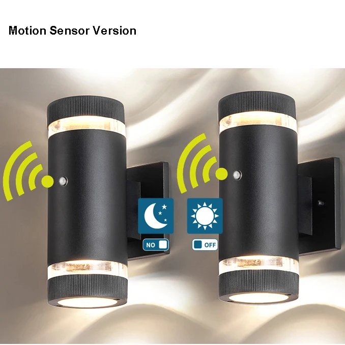 Sensor Light Outdoor Up Down Outdoor Wall Mounted Light Aluminum E26 AC110V