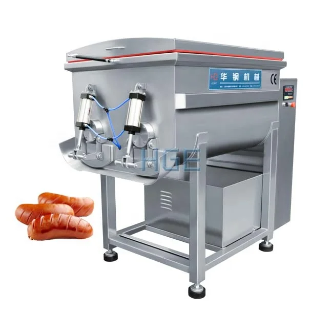 Industrial vacuum meat blender sausage used meat mixer meat mixing machine with double axis