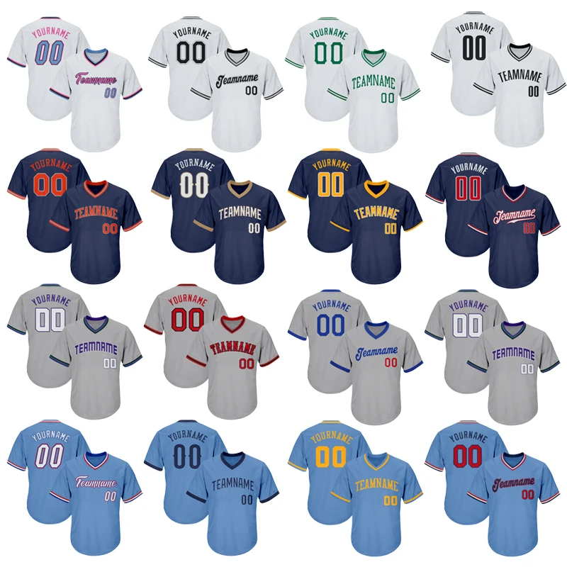 Custom Baseball Jersey Design Men Sublimated Double Knitted Blank Baseball Pullover Jerseys
