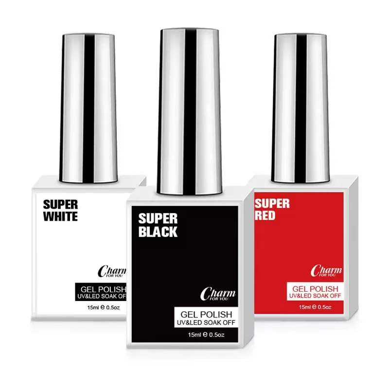 All-match pure black nail polish 2024 hot pure white French nail art cool dashing nail phototherapy glue