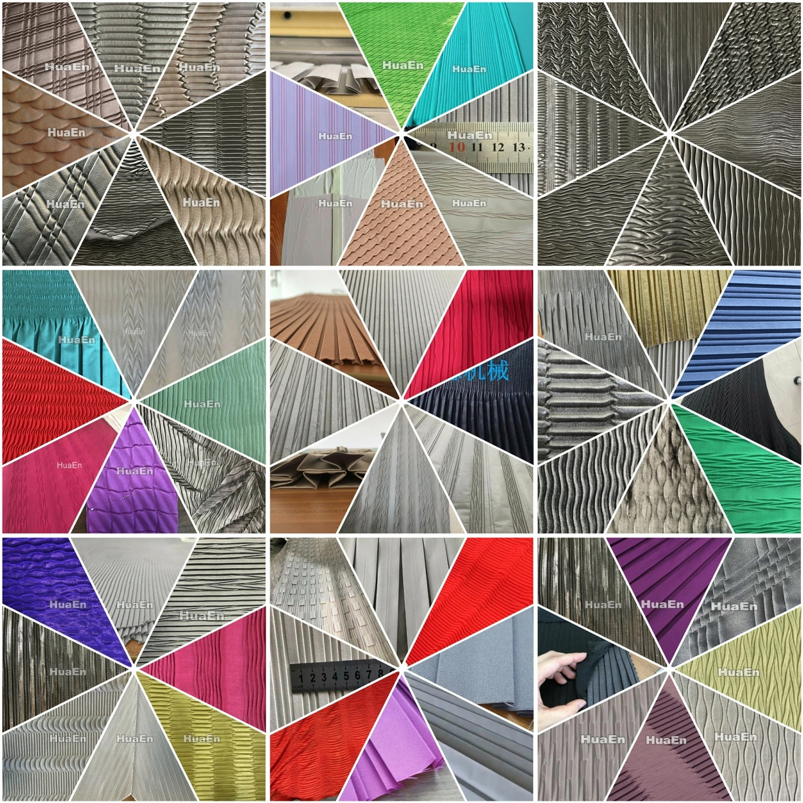 China manufacturer HuaEn  fabric textile skirt dress shirt scarf shawl curtain ruffle making machine pleating machine 2000mm