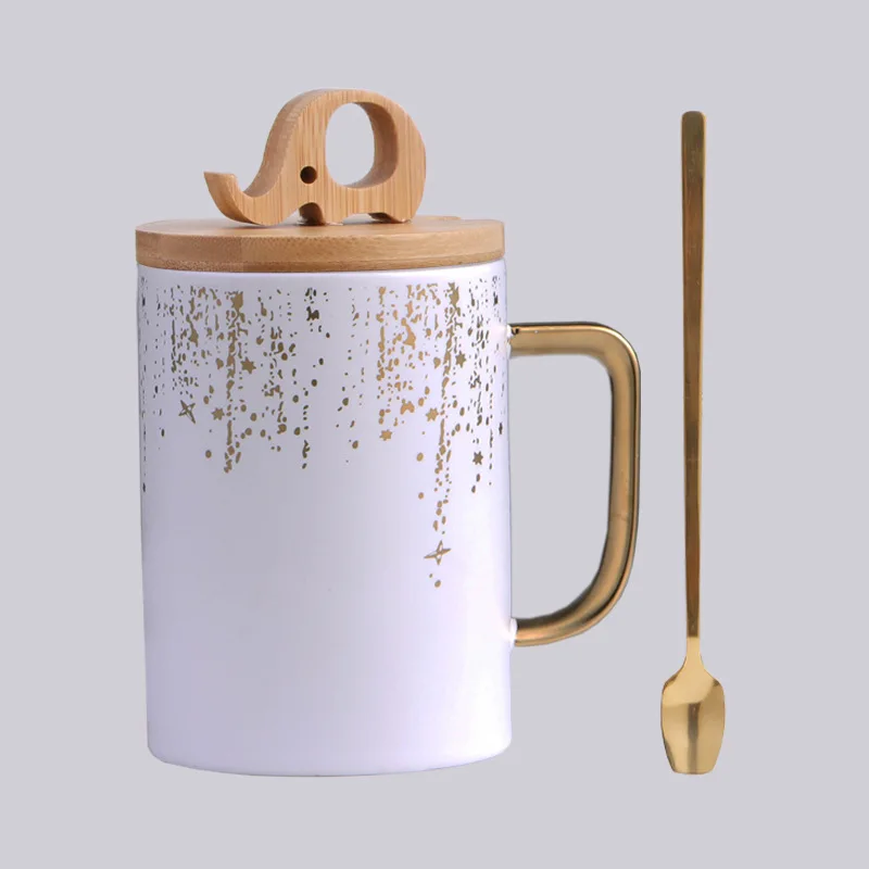 450ML Wholesale Creative Design Porcelain Creative Novelty Mug With Elephant Lid For Phone Holder