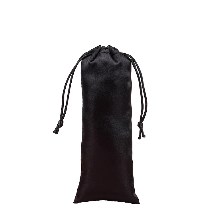 Customizable Logo Satin Striped Drawstring Smooth Silk Underwear Wig Dust Bag pocket gifts bag cosmetic bag